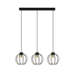 AJAX 3 BLACK/GOLD 1200/3 lampa wisząca regulowana czarna styl loftowy