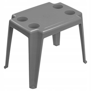 Stolik Ogrodowy Otwory pod Parasol Szary Kemping