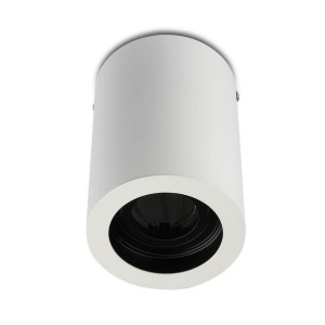 Oprawa V-TAC Aluminiowa GU10 Okrągła Natynkowa Tuba Biała+Czarny 142x100 VT