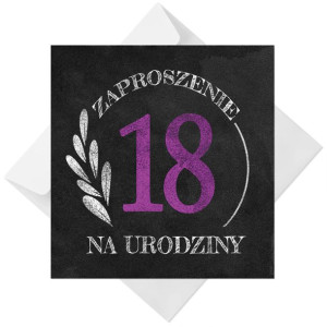 ZAPROSZENIA NA 18 URODZINY z Białą Kopertą - B49-18
