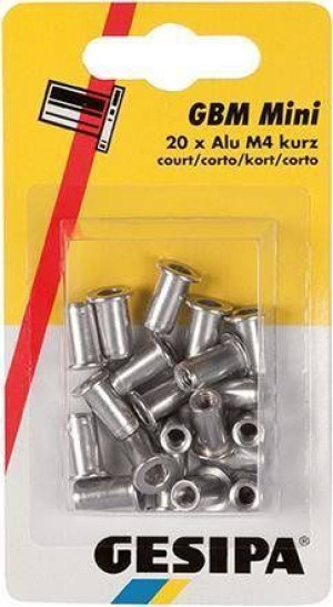 Nitonakretki aluminiowe wopakowaniu Mini-Pack M5, krotkie GESIPA