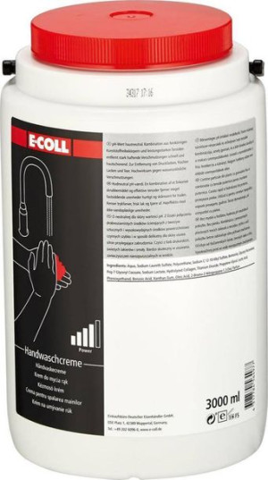 Krem do mycia rak, natluszczajacy, pojemnik okragly 3 l E-COLL