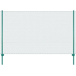 Siatka ogrodzeniowa ze słupkami, stal, 25 x 2 m, zielony