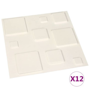 Panele ścienne 3D, 12 szt., 0,5x0,5 m, 3 m²