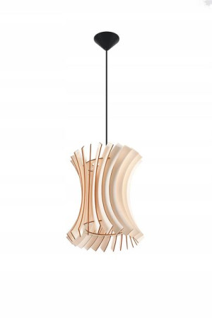 Lampa Wisząca Z Drewnianym Kloszem == Skandynawska