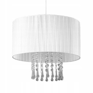 Wisząca Lampa W Stylu Glamour Z Kryształkami Biała