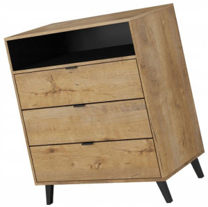 Komoda Do Salonu Loftowa Z Szufladami Dąb = 80 Cm