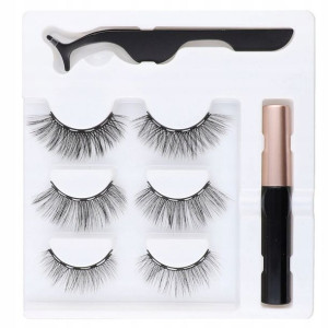 Rzęsy Magnetyczne 3 Szt Długie + Pęseta + Eyeliner