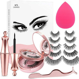 Sztuczne Rzęsy Magnetyczne 7 Par+eyeliner + Gąbka