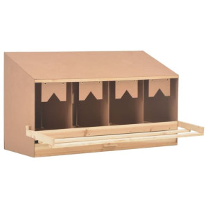 Gniazdo dla kur, 4 przegrody, 106x40x59 cm, lite drewno sosnowe