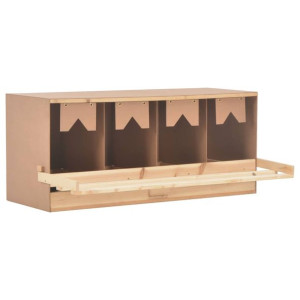 Gniazdo dla kur, 4 przegrody, 106x40x45 cm, lite drewno sosnowe