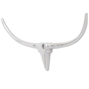 242337 Wall Mounted Aluminium Bull’s Head Decoration Silver 96 cm