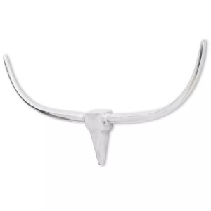 242338 Wall Mounted Aluminium Bull’s Head Decoration Silver 125 cm