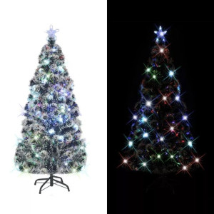 Sztuczna choinka ze stojakiem/ LED, 180 cm, światłowód