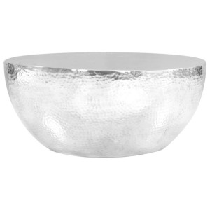 Stolik do kawy z młotkowanego aluminium, 70 x 30 cm, srebrny