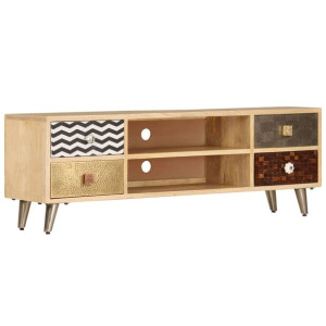 Szafka pod TV, 120x30x40 cm, lite drewno mango