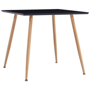 Stół do jadalni, czarno-dębowy, 80,5 x 80,5 x 73 cm, MDF