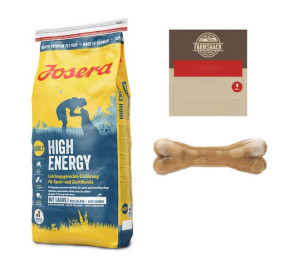 JOSERA High Energy 15kg + FarmSnack Kość dla psa 10cm