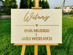 Tablica powitalna ZŁOTA Witamy pana młodego