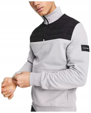Bluza męska CALVIN KLEIN szara półgolf - L