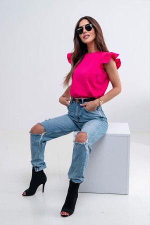 Bluzka damska z krótkim rękawem Missy fuksja M/L