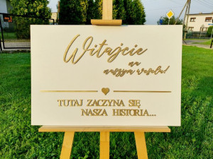 Tablica powitalna ZŁOTA Witajcie na naszym weselu