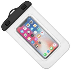 Wodoodporny POKROWIEC na TELEFON Etui 6" 15x8cm + smycz czarny AG523