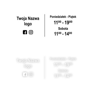 NAKLEJKA NA DRZWI, Godziny Otwarcia - KOLOR