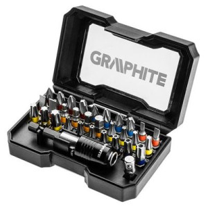 Końcówki wkrętakowe 25mm mix 32szt Graphite 56H608