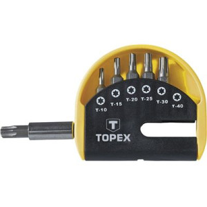 Końcówki wkrętakowe uchwyt T10-T40 7szt Topex