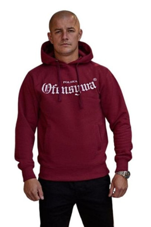 Bluza z kapturem Ofensywa - Gotyk - bordowa, z kieszeniami L