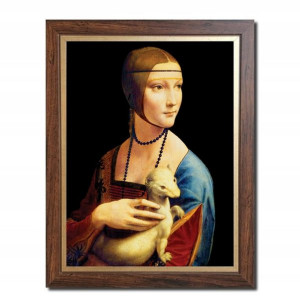 obraz Leonardo Vinci Dama z łasiczką gronostajem