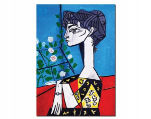 obraz PABLO PICASSO Jacqueline z kwiatami płótno