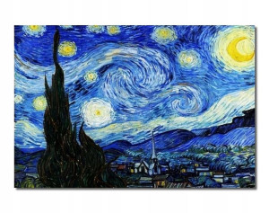 OBRAZ Vincent van Gogh GWIAŹDZISTA NOC na płótnie