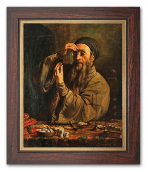 Portret Żyda Z Pieniążkiem Żyd Na Szczęście Obraz