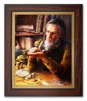 Portret Żyda Z Pieniążkiem Żyd Na Szczęście Obraz