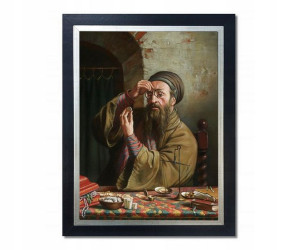 Portret Żyda Z Pieniążkiem Żyd Na Szczęście Obraz