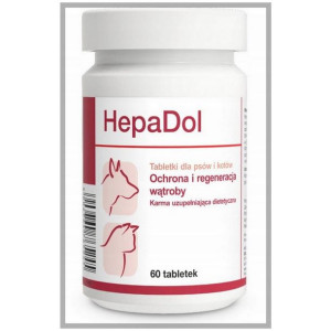 Dolvit Hepadol 60 tabletek na wątrobę. Dla psa, dla kota. Dolfos.
