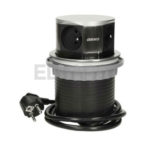Gniazdo z blatu 4x250V z przewodem 1,5m INOX