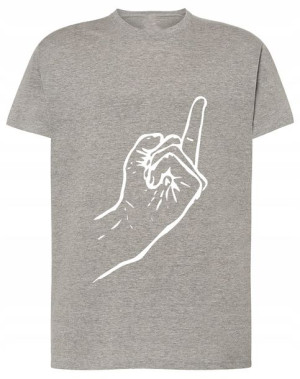 T-Shirt męski duży nadruk Środkowy palec r.M