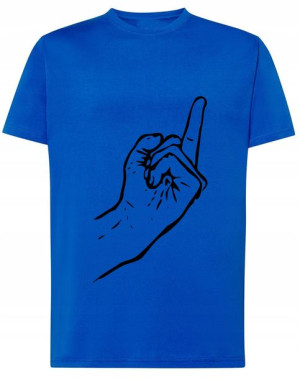 T-Shirt męski duży nadruk Środkowy palec r.S