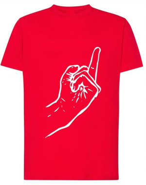 T-Shirt męski duży nadruk Środkowy palec r.XS