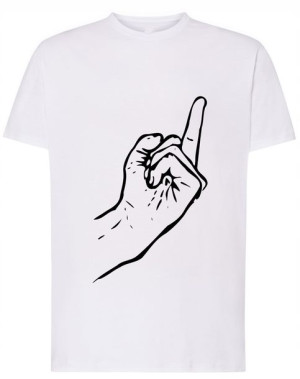 T-Shirt męski duży nadruk Środkowy palec r.XXL