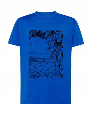 T-shirt Męski Dżungla Rzeka Modny Nadruk R. 4xl