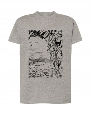 T-shirt Męski Dżungla Rzeka Modny Nadruk R. Xxl
