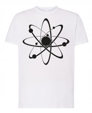 T-Shirt męski fajny nadruk Atom r.5XL