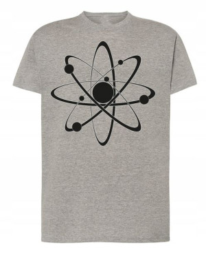 T-Shirt męski fajny nadruk Atom r.M