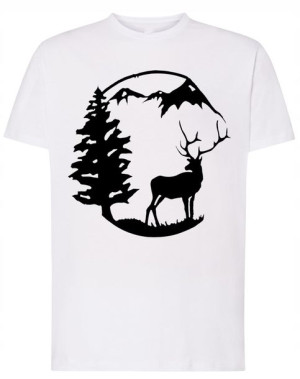 T-Shirt męski fajny nadruk JELEŃ GÓRY r.M