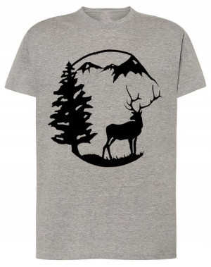 T-Shirt męski fajny nadruk JELEŃ GÓRY r.XXL