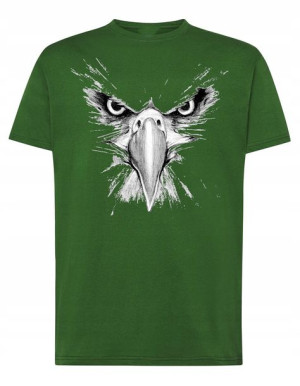T-Shirt męski fajny nadruk ORZEŁ GŁOWA r.M